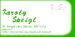 karoly speigl business card